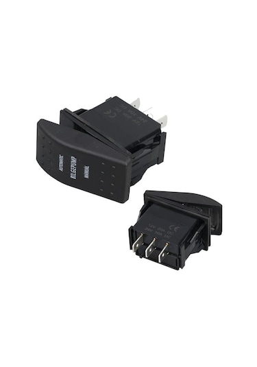 Sintine Pompa Sembollü Işıksız Yaylı 3 Pinli On-off 12-24v Marin Switch