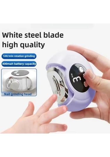 Willowhaven Usb Şarj Edilebilir Yükseltilmiş Güç Sürümü Beyaz Elektrikli Tırnak Makası Ve Dosya 3 Hız Ayarlı Ev Kullanımı İçin Tırnak Bakım Seti