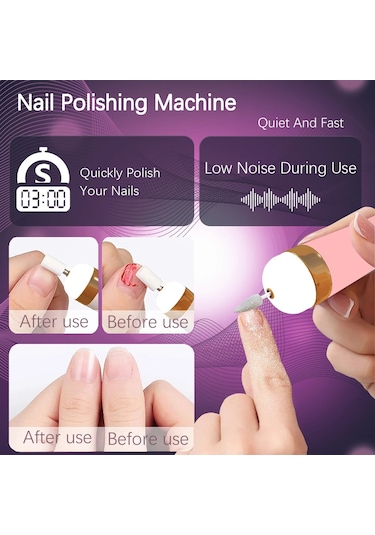 Lulaa Taşınabilir Tırnak Törpüsü Bakımı Elektrikli Tırnak Matkap 5 Ek Matkap Pink-1