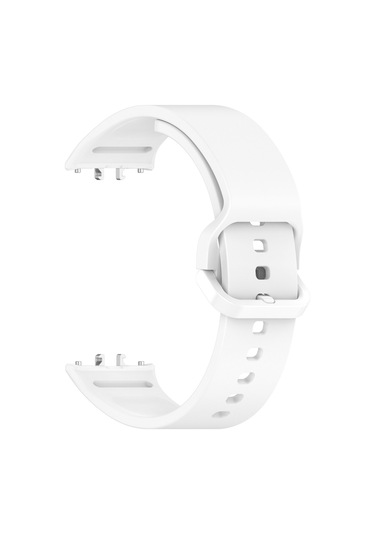 Samsung Galaxy Uyumlu Fit 3 Sm-r390 İçin Düz Renk Toka Silikon Saat Bandı Beyaz