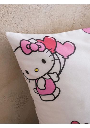 Pembe Hello Kitty Baskılı Tek Kişilik Kız Çocuk Pike Seti