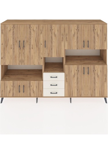 Hyperion Dolap 13 Raflı 3 Çekmeceli 9 Kapaklı 220x44x163 Çam-çam/ Çam-çam/aytaşı