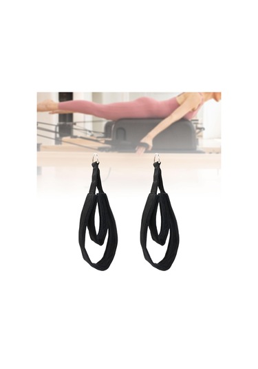 Dolıty Reformer Için 2 Pilates Çift Döngü Askısı Siyah Siyah