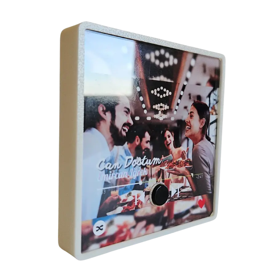 Kişiye Özel Müzikli Magnet Hediyesi Beyaz