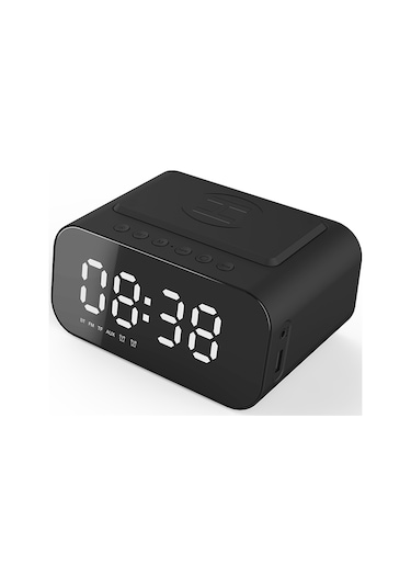 Ranyeek "çok Fonksiyonlu Bluetooth Hoparlör: Fm Radyo, Alarmlı Saat, Kablosuz Şarj, 1800mah Pil" 112 Karakter