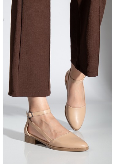 Rayna Kısa Topuk Cilt Ayakkabı Ten