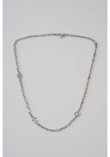 Dümen Figürlü 55 Cm Gümüş Erkek Kolye