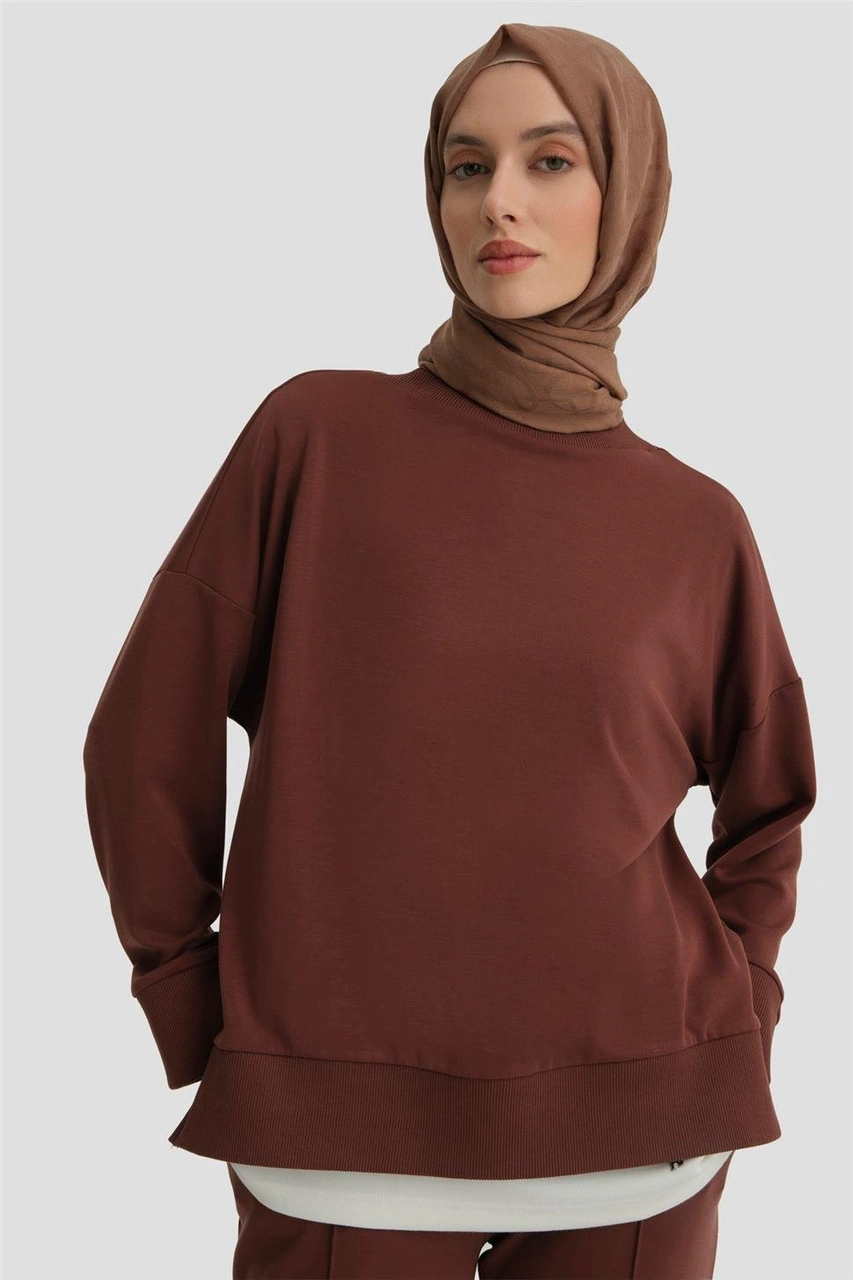 Armine Sweat 25kd6813 Kızıl Kahve Kahverengi