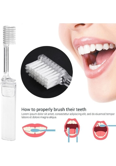 Sones Seyahat İş Taşınabilir Otel Şeffaf Saklama Diş Fırçası İçin Katlanabilir Diş Fırçası Seti, Paketleme: Opp Torba