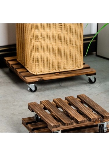 Ulzyvf Yuvarlak Tepsisi, Tekerlek Standı, Stand Saksısı, Saksısı Saksı Raf, Çiçek Çiçek Bonsai Bitki Ahşap Ui