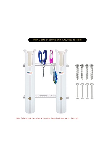 Taşınabilir Olta Rafı Çubuk Tutucular 2 Tüplü Abs Plastik Çubuk Rafları Ray Montaj Braketi