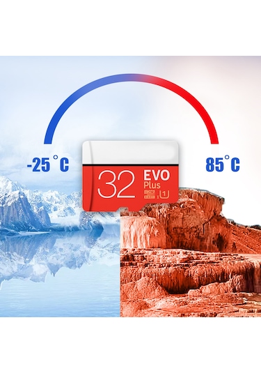 Springsun Evo Plus+ 64gb U3 Class10 Tf Kart Micro Sd - 100mb/s Okuma, 60mb/s Yazma Hızı İle 4k Uhd Video Desteği, Kırmızı Güncellenmiş Versiyon