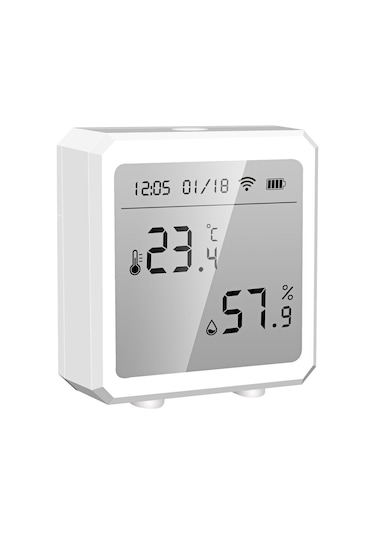 Lemestar Tuya Wıfı 2.4g Mini Nem Ve Sıcaklık Sensörü -10 C/+55 C Aralığında, 0-100% Rh Ölçüm Pil Dahil Değil