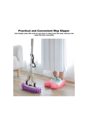 Konesam Mor Mikrofiber Chenille Temizleme Ayakkabı Kılıfı - Yüzen, Yıkabilir, Taban/ Pencere/ Araba Temizliği İçin Pratik, Elastik Açılışlı Tek Adet