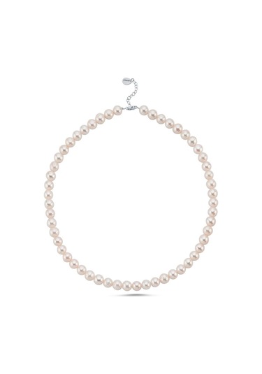 8,5 Mm Sıralı Doğal İnci Kolye Beyaz