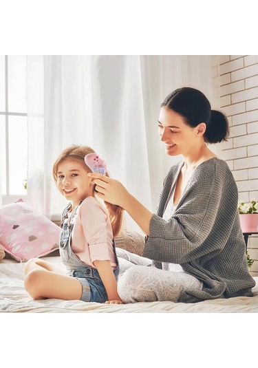 Koodmax Desenli Tarak Fırça Dolaşık Önleyici Saç Açma Ve Tarama Fırçası Şeffaf Çocuk Tarağı Küçük C06