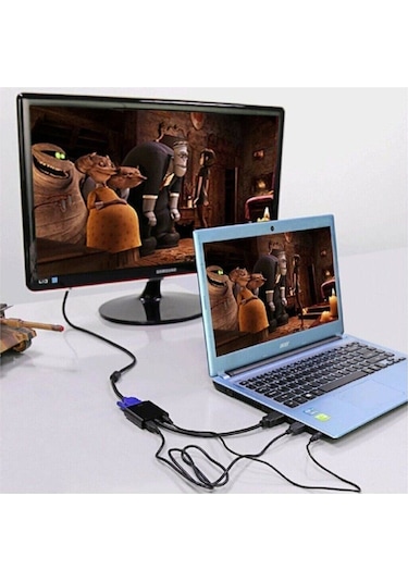 HDMI To Vga Ses Çevirici Dönüştürücü Kablo