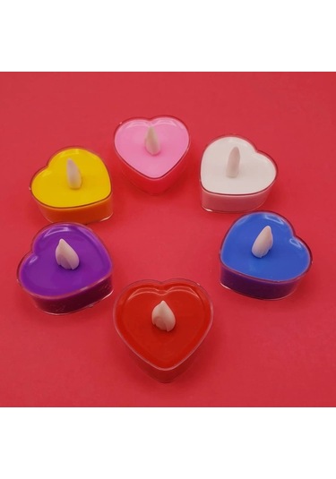 Kalpli Tealight Pilli Mum Çok Renkli