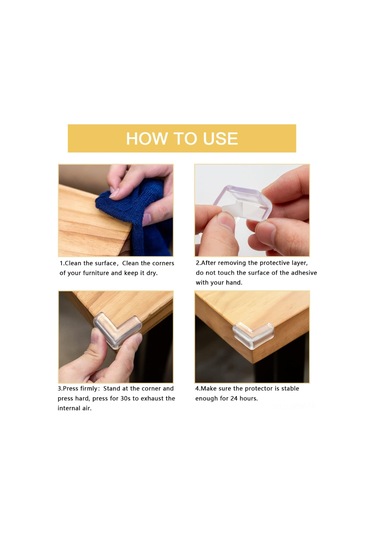 Maiyame Şeffaf Bebek Mobilya Köşe Koruyucu 24 Adet - Güvenli Ve Estetik Çarpma Önleyici Çok Renkli