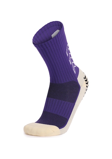 Monyee Spor Çorapları, Büyük Yastık Tabanlı, Kaymazsız Zemin Deseni, Geniş Lastik Manşet, Nefes Alıcı, Isı Emici, Unisex, Mor, Tek Çift Mor