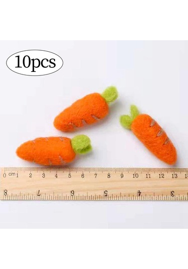 Dolıty 10 Havuç Süs Dıy El Sanatları Bitmiş Ürün Yün Keçe