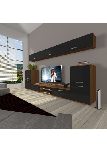 Decoraktiv Eko 9 Slm Dvd Tv Ünitesi Tv Sehpası Ceviz - Siyah