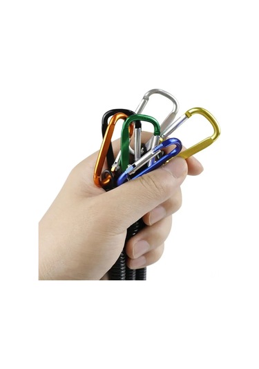 Vkemall 5 Adet Kırmızı Kayıp Engelleme Yaylı Kordon, Multifonksiyonel Montaj Kanca, Balıkçılık Aksesuarı, 16-120 Cm Genişletilebilir
