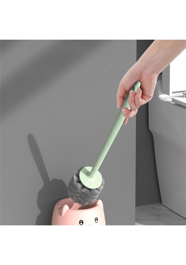 Klozet Fırçası Ve Tutucu, Kompakt Klozet Temizleme Fırçası Seti Pembe Ve Yeşil