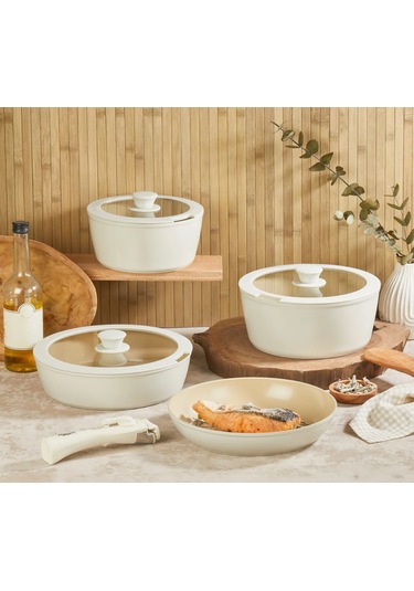 Falez Aurıs 8 Parça Akıllı Set Krem