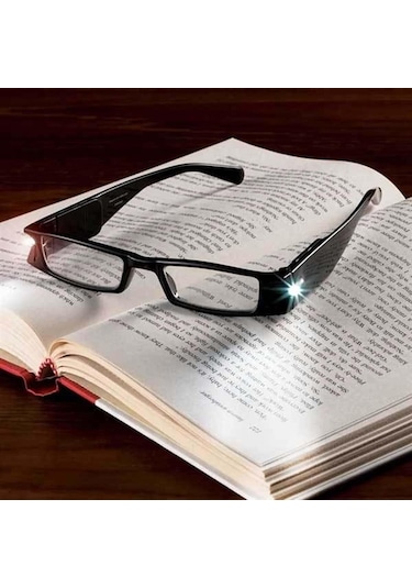 BUFFER® Led Işıklı Pratik Camsız Kitap Aydınlatma Gözlüğü Okuma L