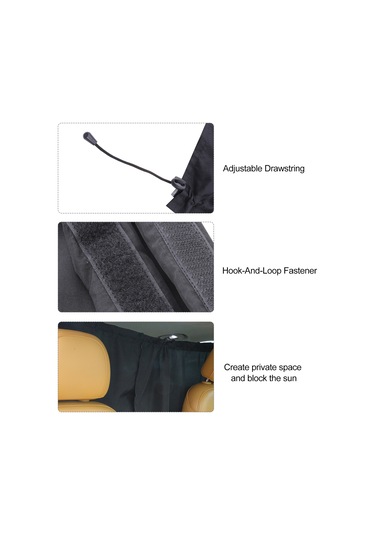 Jeehugo Araba İçin Gizlilik Ve Güneş Engelleyici Perde - Ön-arka Bölüm Ayrıcı, Siyah, Yoğun Poliester, 138x82cm