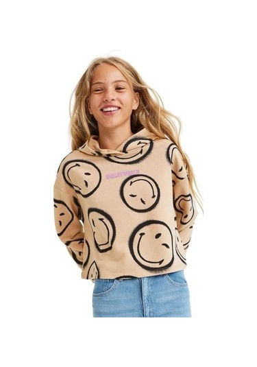 Smile Kapüşonlu Kız Çocuk Sweatshirt 001