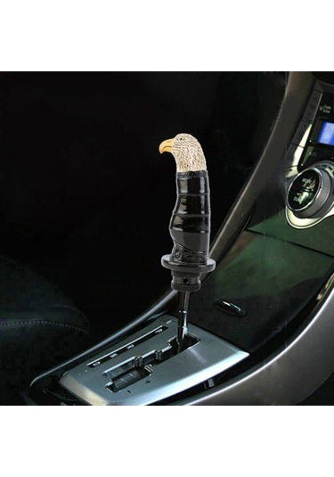 Sones Evrensel Araba Kartal Şekli Metal Vites Topuzu Modifiye Araba Otomatik Şanzıman Vites Kolu Topuzu Siyah