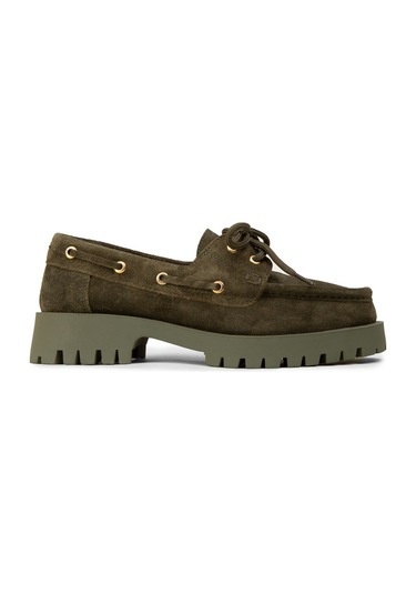 Deery Kadın Hakiki Süet Yeşil Marin Loafer - 02036zyslc01