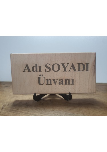23x11 Cm Kişiye Özel Ahşap Yakma İsim Ad Soyad Ünvan Hediyelik Makam Ahşap Çok Renkli