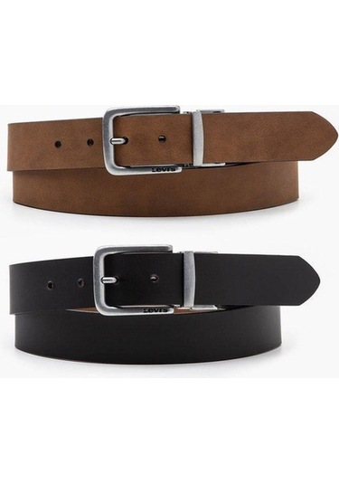 Sonbahar Yeni Erkek Logo Moda Iş Kemeri 38018-0020-5404 Çift Taraflı Kahve Ve Siyah