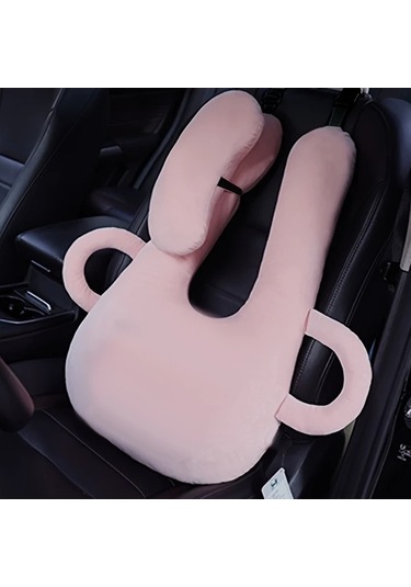 Elmpaly Pastel Pembe U Şekilli Araç Koltuğu Seyahat Yastığı - Boyun Ve Bel Desteği