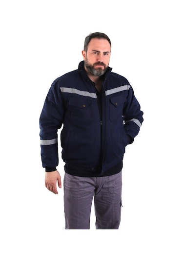 Eser - 7-7 Gabardin Içi Polarlı Mont -Lacivert