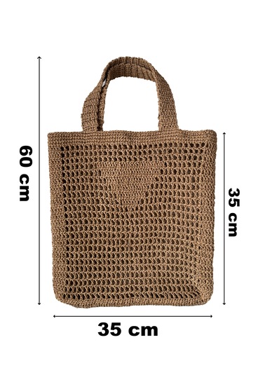 Doğal Hasır Plaj Çantası Bohem Tarz, Yazlık El Yapımı Model Hasır