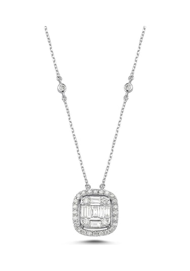 0,74 Karat Pırlantalı Baget Kolye