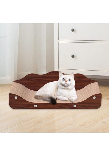Suntek Oluklu Kağıt Kitten Scratcher Nest Yatak Taşlama 60cmx24cmx20cm-kırmızı