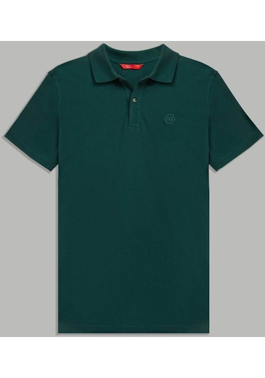 Ds Damat Regular Fit Haki Pike Dokulu %100 Pamuk Kıvrılmaz Polo Yaka Nakışlı T-Shirt 4HC14ORT51000 Haki