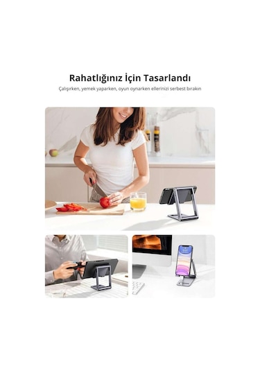 Ugreen Alüminyum Masaüstü Telefon Tablet Tutucu Stand Gri