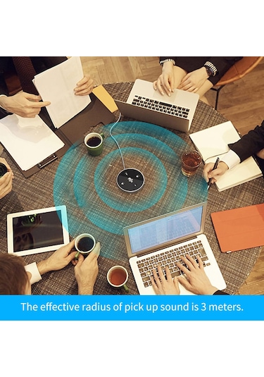 Bilgisayar İçin Mikrofon, Masaüstü Usb Konferans Hoparlör Mikrofon Yerleşik Hoparlör 360 Çok Yönlü Pc Kondenser Mikrofonu