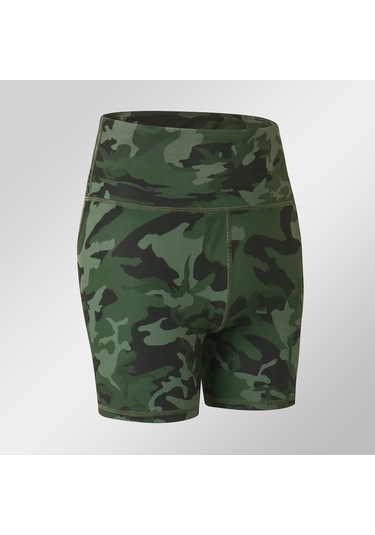 Gajeena Kadın Spor Şortu - Yüksek Bel, Nefes Alabilir, Esnek Ve Ter Emici, Koşu & Fitness İçin Ordu Yeşili