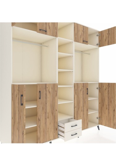 Kronos Dolap 14 Raflı 2 Çekmeceli 2 Askılı 220x59x243 Aytaşı-çam/aytaşı Atlas Çam/aytası