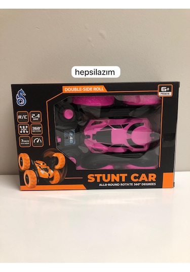 Uzaktan Kumandalı 360 Dönen Şarjlı Akrobat Stunt Car Araba Pembe