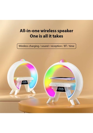 Ranyeek G66 Multifonksiyonel Bluetooth Hoparlör: Renkli Işık Efekti, Zaman Göstergesi, Konuşma Fonksiyonu Ve Kablosuz Şarj İle Taşınabilir Karaoke Sistemi