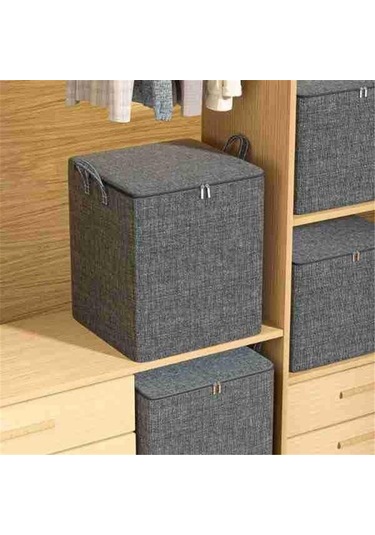 Unimarket Kapaklı Saklama Kutuları Büyük Dolap Keten Kumaş Kabı Katlanabilir Dolap Organizatörleri Giysiler Için Dalı Saplı Giysi Saklama Kutuları Oturma Odası Yorgan Yastıklar Yorgan D X2zwrm