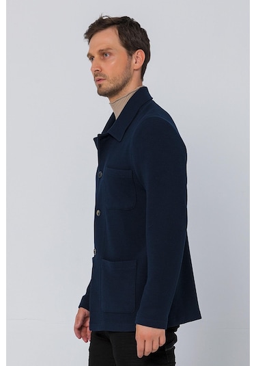 Cekmon Erkek Düğmeli Çok Cepli Rahat Blazer Regular Fit Klasik Ceket 001